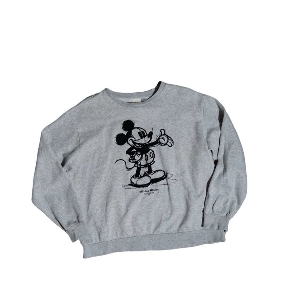H&M Disney Mickey Mouse Gray Crewneck Sweatshirt Unisex Size M‎